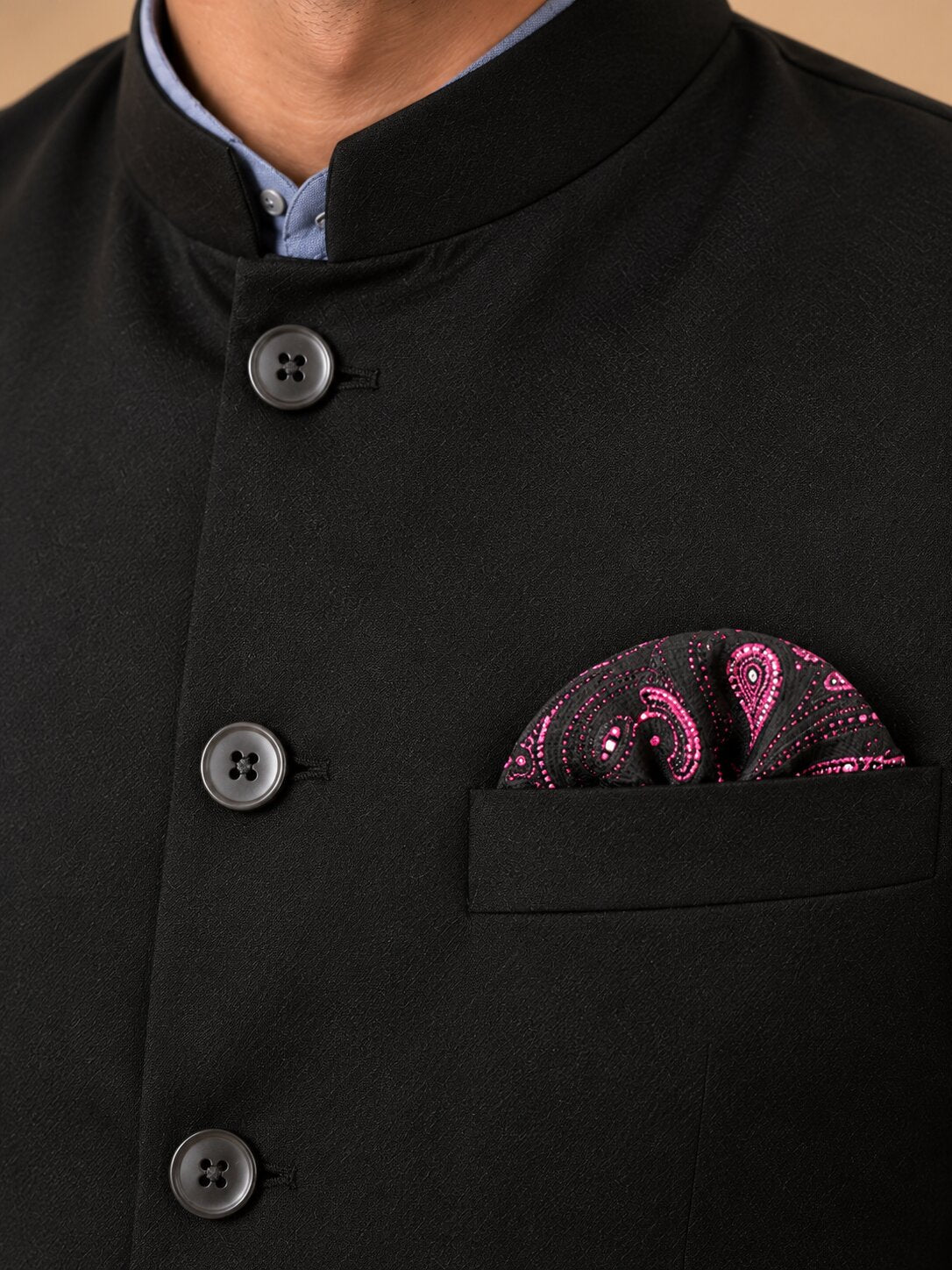 Men’s Black Nehru Jacket Bundi