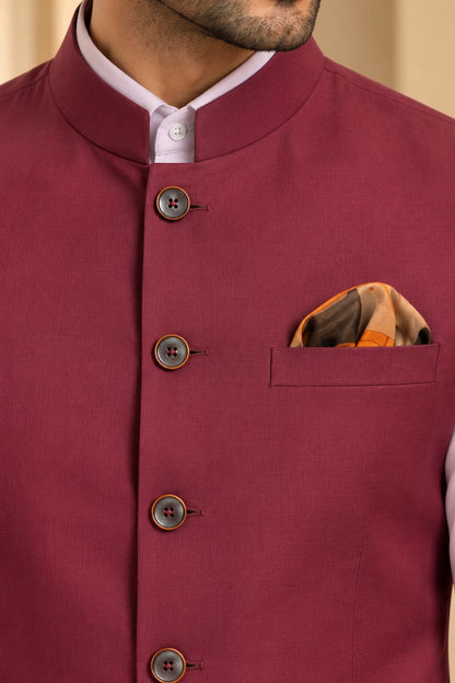 Men’s Maroon Nehru Jacket Bundi