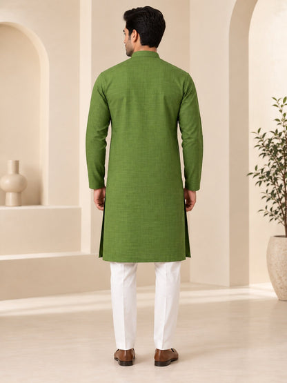 Cotton Kurta - Mehandi Green WKRA138