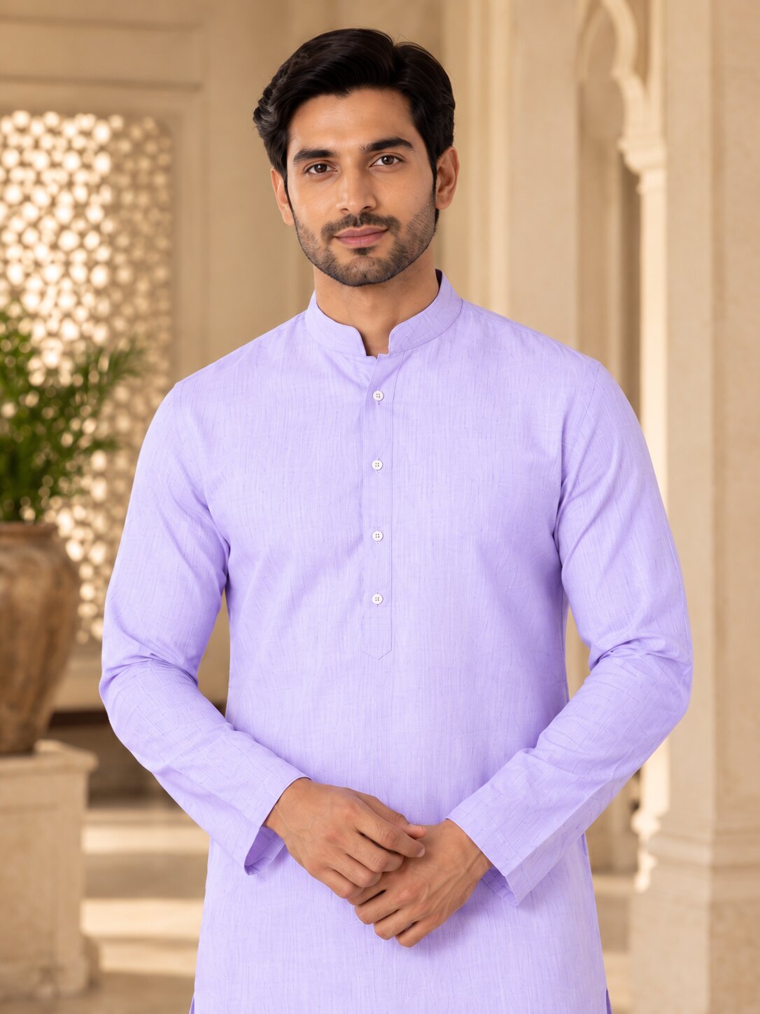 Cotton Kurta - Lavender-ZKRJ232
