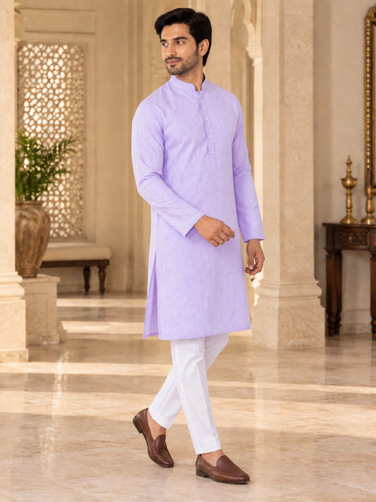 Cotton Kurta - Lavender-ZKRJ232