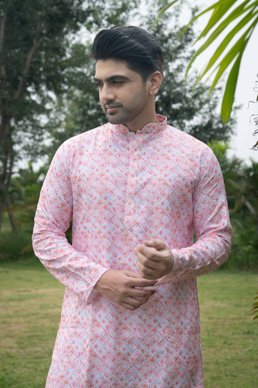 Printed Kurta - Pink