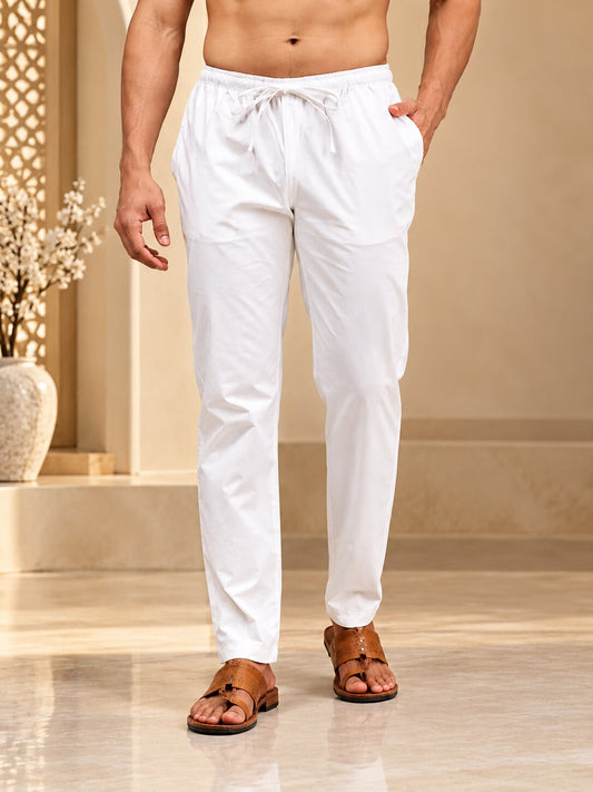 Men's Premium White Straight Fit Pyjama
